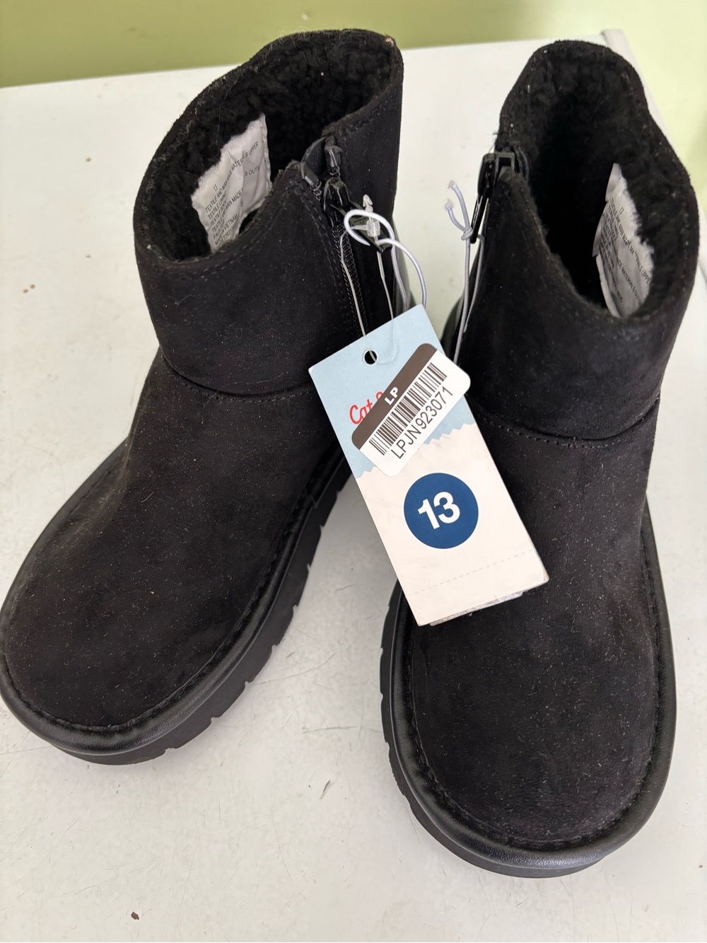 Cat & Jack Black Fuzzy-Lined Ankle Boots